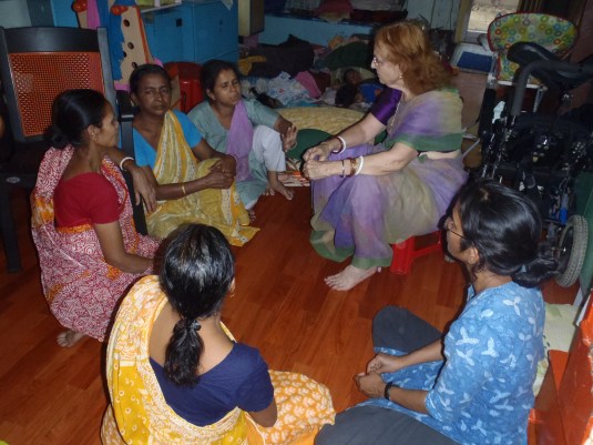 Meeting with our childcare workers -- the massis