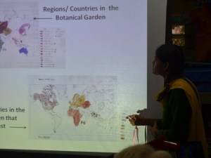 doing a presentation of trees of botanical gardens