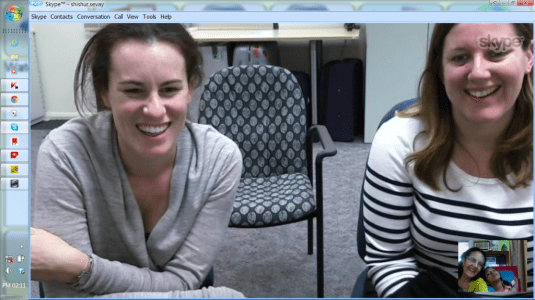 Amy Litton and Beth on Skype talking to Ganga and me about the Tobii