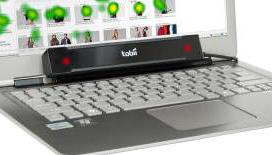 the eye tracker on the laptop at the bottom of the screen